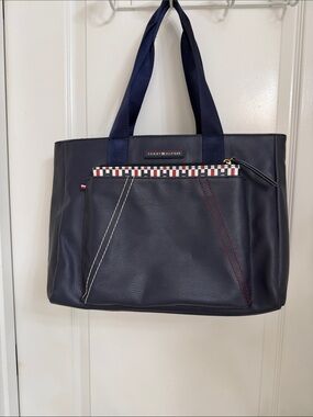 Tommy Hilfiger Navy Tote with Red & White Trim